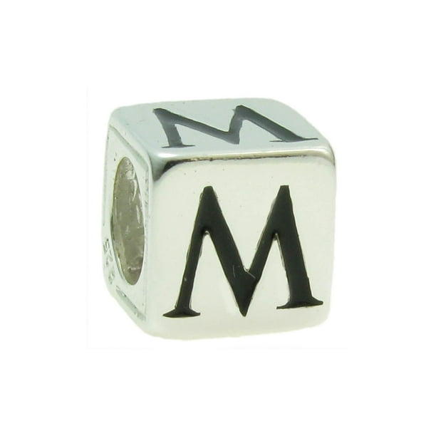 Sterling Silver Mio Memento Dangle Letter L Bead Slide Charm Sterling Silver Mio Memento Dangle Letter L Bead Slide Charm